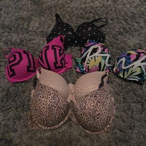 PINK Victoria's Secret Bra Collection - Black, Pink, Multicolor, Leopard, & Nude